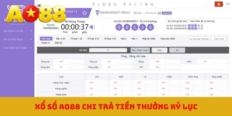 Xổ số AO88 chi trả tiền thưởng kỷ lục